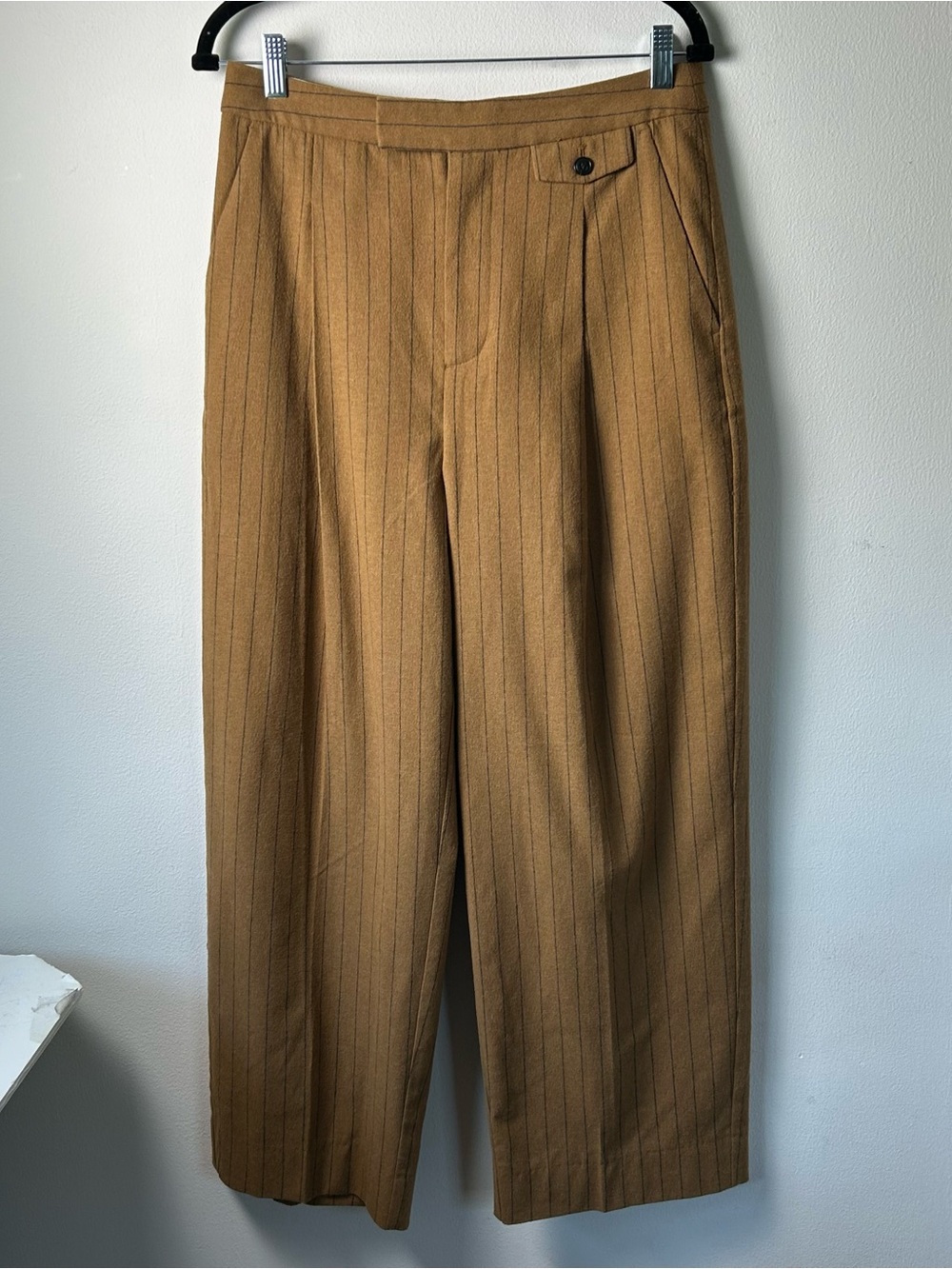 Madewell The High Rise Rosedale Straight Pant Womens 8 Striped Wool Blend Office